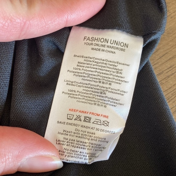 𝅺FASHION Union Chiffon And Lace Dress Black Short Sleeve NWT - Picture 6 of 6